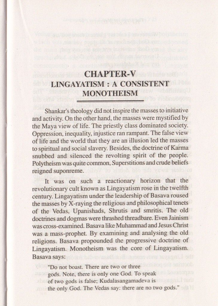 Selected chapters from the book Lingayat Movement