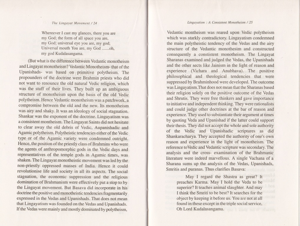 Selected chapters from the book Lingayat Movement